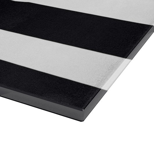 Eleganter Schwarz/Weiß gestreifter einfacher Chic Schneidebrett (Ecke)