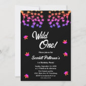 Eleganter Schwarz-Weiß-Glanz Herbst 1. Geburtstag Einladung (Vorderseite)