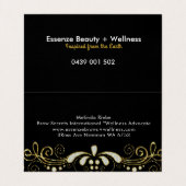 Eleganter Schwarz-Weiß-Glitzer Blumenladen Wirbel Visitenkarten (Innenseite Aufgefaltet)