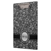 Eleganter Schwarz-Weiß-Glitzer Klemmbrett (Links)