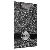 Eleganter Schwarz-Weiß-Glitzer Klemmbrett (Rechts)