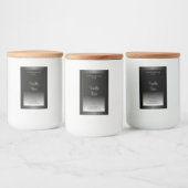 Eleganter Schwarz-Weiß-Glitzer mit dem Label Soft Lebensmitteletikett (Flaschen)