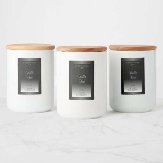 Eleganter Schwarz-Weiß-Glitzer mit dem Label Soft Lebensmitteletikett (Flaschen)