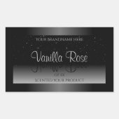 Eleganter Schwarz-Weiß-Glitzer mit dem Label Soft Rechteckiger Aufkleber (Vorderseite)