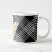 Eleganter Schwarz-Weiß-Goldener Schmetterling Jumbo-Tasse (Rechts)