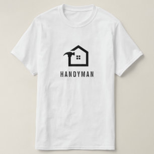 Eleganter Schwarz-Weiß-Handwerker für Bauarbeiten T-Shirt