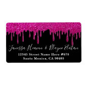 Eleganter Schwarz-Weiß-Hochzeitrosa-Glitzer-Tropfe (Vorne)