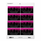 Eleganter Schwarz-Weiß-Hochzeitrosa-Glitzer-Tropfe (Vorne)