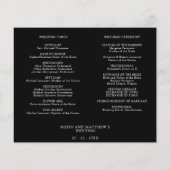 Eleganter Schwarz-Weiß-Hochzeitstag, Programm (Rückseite)