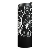 Eleganter Schwarz-Weiß-Individuelle Name Thermosbecher (Nach links gedreht)