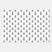 Eleganter Schwarz-Weiß-Jahrgang Weihnachtsbaum Geschenkpapier Set (Vorderseite)