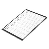 Eleganter Schwarz-Weiß-Kalender-Planer Notizblock (angewinkelt)