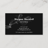 Eleganter Schwarz & Weiß Koch & Baker Beruflich Visitenkarte (Rückseite)