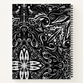 Eleganter Schwarz-Weiß-Mandala-Designwurf Notizblock (Rückseite)