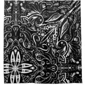 Eleganter Schwarz-Weiß-Mandala-Designwurf-Stützpfe Duschvorhang (Vorderseite)