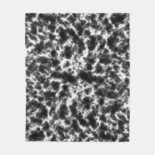 Eleganter Schwarz-Weiß-Marmor Fleecedecke