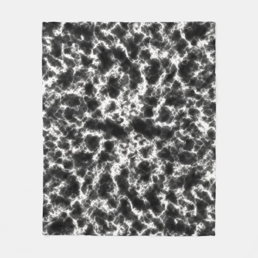 Eleganter Schwarz-Weiß-Marmor Fleecedecke (Vorderseite)