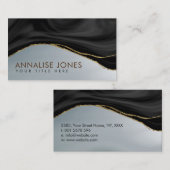 Eleganter Schwarz-Weiß-Marmor und Gold Visitenkarte (Vorne/Hinten)