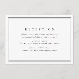 Eleganter Schwarz-weiß minimalistischer Hochzeitse Begleitkarte