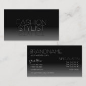 Eleganter Schwarz-Weiß-Mirror-Schriftart einfach s Visitenkarte (Vorne/Hinten)