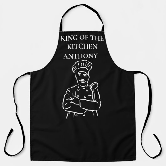 Eleganter Schwarz-weiß Moderner Feinschmecker Koch Schürze (Vorderseite)