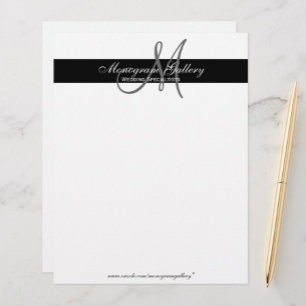 Eleganter Schwarz-Weiß-Monogramm-Letterhead Briefkopf