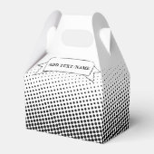 Eleganter Schwarz-Weiß-Muster-Individuelle Name Geschenkschachtel (Vorderseite)