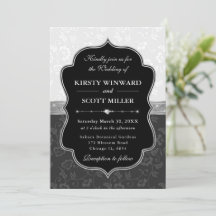 Eleganter Schwarz Weiß Rahmen Florale Hochzeit