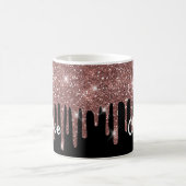 Eleganter Schwarz-Weiß-Rose-Gold-Imitat-Glitzer  Kaffeetasse (Mittel)