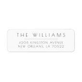 Eleganter Schwarz-Weiß-Rücksendeadressen-Aufkleber (Vorne)