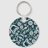 Eleganter Schwarz-Weiß-Schlüsselanhänger Schlüsselanhänger (Vorderseite)