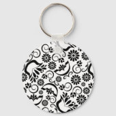 Eleganter Schwarz-Weiß-Schlüsselanhänger Schlüsselanhänger (Vorderseite)