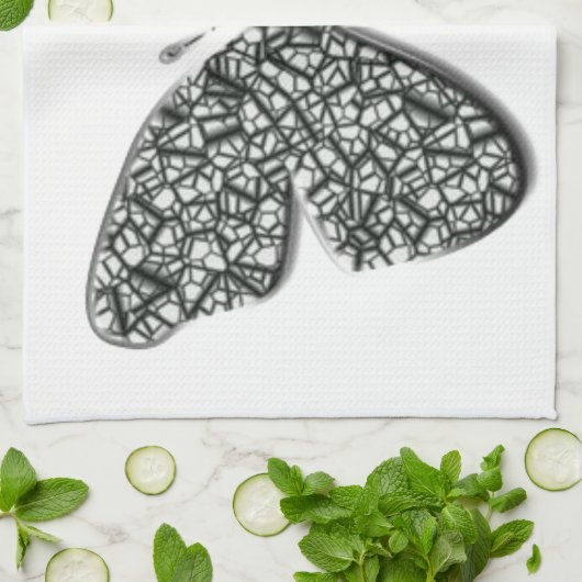 Eleganter Schwarz-Weiß-Schmetterling Handtuch (Gefaltet)