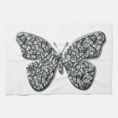 Eleganter Schwarz-Weiß-Schmetterling Handtuch (Horizontal)