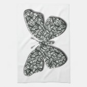 Eleganter Schwarz-Weiß-Schmetterling Handtuch (Vertikal)
