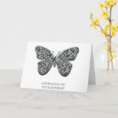 Eleganter Schwarz-Weiß-Schmetterling Karte (Gelbe Blume)