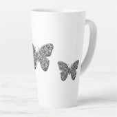 Eleganter Schwarz-Weiß-Schmetterling Milchtasse (Rechte Ecke)