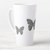 Eleganter Schwarz-Weiß-Schmetterling Milchtasse (Linke Ecke)