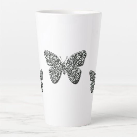 Eleganter Schwarz-Weiß-Schmetterling Milchtasse (Vorderseite)