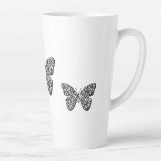 Eleganter Schwarz-Weiß-Schmetterling Milchtasse (Rechts)