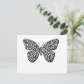 Eleganter Schwarz-Weiß-Schmetterling Postkarte (Stehend Vorderseite)