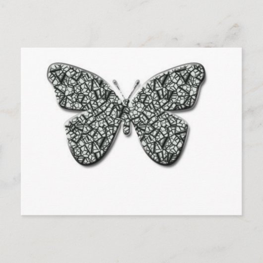 Eleganter Schwarz-Weiß-Schmetterling Postkarte (Vorderseite)