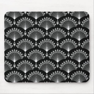 Eleganter Schwarz-Weiß-Schmuck im Deko-Stil Mousepad
