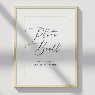 Eleganter Schwarz-Weiß-Script-Hochzeitsstand des F Poster