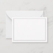 Eleganter Schwarz-Weiß-Script-Monogram-Border Mitteilungskarte (Rückseite)