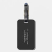 Eleganter Schwarz-Weiß-Script-Name Personalisiert  Gepäckanhänger (Rückseite vertikal)