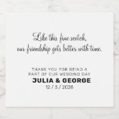 Eleganter Schwarz-Weiß-Script-Schriftart Alkoholflaschenetikett (Einzelnes Label)