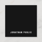 Eleganter Schwarz-weiß Simple Schlicht Beruflich L Quadratische Visitenkarte (Vorderseite)