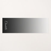 Eleganter Schwarz-Weiß-Stil mit Individuelle Name Yogamatte (Vorderseite (Horizontal))