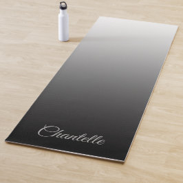 Eleganter Schwarz-Weiß-Stil mit Individuelle Name Yogamatte